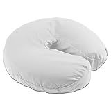 Body Linen Simplicity Poly Cotton Massage Face Cradle Covers (White, 10 Pack) - Clean, Crisp Fabric for Frequent Use and Washing, Colorfast and Latex-Free, Fits All Standard Massage Tables