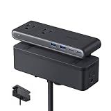Anker Nano Power Strip, Desk Clamp, 70W Max, 1500J Surge Protector, 2 USB C