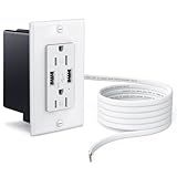 ELECPOW in-Wall Outlet Relocation Kit Recessed Power Box with 2 AC/USB Ports & 8 ft Extender, Hide TV Cords & Cables, Tool-Free Installation for Unreachable Outlets, White