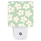 Jopowide Groovy Flowers Night Light, Dusk to Dawn Smart Sensor Nightlight for Bedroom Bathroom Kitchen Hallway Stairs Hallway, Plug-in, Energy Efficient Decor Desk Lamp Gifts
