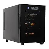 Koolatron 6 Bottle Wine Fridge – Freestanding Wine Cooler with Glass Door, 0.6 cu ft (16 L) Beverage Can Refrigerator, Digital Temperature Control, Ideal for Red, White & Sparkling Wine, Champagne