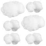 Jetec 6 Pieces Artificial Cloud Props Imitation 3D Cloud Shape Hanging Decorations Room DIY Decorative Hanging Ornament for Wedding Party Stage Show Decor (Small and Medium Size)