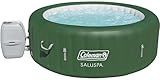 Coleman Palm Springs EnergySense AirJet Inflatable Hot Tub Spa (77" x 28") | Portable Hot Tub with 2 Covers (1 Energy-Efficient Thermal Cover and 1 Standard Cover) | Fits Up to 4-6 Persons | Green