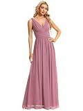 Ever-Pretty Womens Bridesmaid Dress V-Neck Sleeveless A Line Chiffon Floor Length Formal Dress Orchid US02
