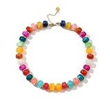 Bowdcvy Chunky Beaded Statement Necklace for Women Trendy Colorful Boho Resin Bead Choker Necklaces Summer Handmade Jewelry Gifts Accessories (Colorful - 1)