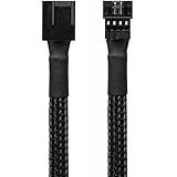 CRJ Micro 4-Pin GPU Fan Header Adapter Cable - 12-inch (30cm), Black Sleeved - Male Micro PH (2.0mm) 4-Pin PWM Fan Header Adapter for Graphics Card Fans and Pumps