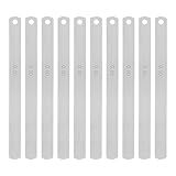 HARFINGTON 10pcs Mn Steel Feeler Gauge 0.1mm Thickness 150mm Length Metric Filler Thickness Gage Gap Measuring Tool Single Blade