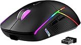 FFJ Wireless Gaming Mouse, 24000 DPI, Tri-Mode 2.4G/USB-C/Bluetooth 5.3 Gaming Mouse Wireless, RGB Programmable Mouse Gamer, 75Hrs Battery Life, Rechargeable Gaming Mice for PC, Mac, PS5, Xbox - Black