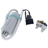 ORIGPARTS 4.7 Ohm 3-Pin PTC Starter/Start Relay QP2-4.7G12 and Overload and Capacitor Kit for Mini Fridges, Compact Refrigerators, Beverage & Wine/Beer Coolers, Deep Freezers, Beer/Wine Refrigerators