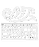 Mr. Pen- Geometric Drawing Template, 2 pcs, French Curve, Plastic Template, Shape Stencils, Geometric Stencils