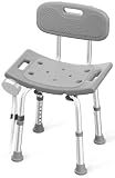 HOMLAND Shower Chair for Inside Shower with Removable Back, Aluminum Frame