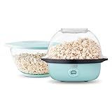 DASH SmartStore™ Deluxe Stirring Popcorn Maker, Hot Oil Electric Popcorn Machine with Large Lid for Serving Bowl and Convenient Storage, 24 Cups – Aqua