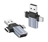 BUISAMG Data Blocker, 4-in-1 Universal USB Data Blocker, Protection from Illegal Downloading, Hacking Proof 100% Guaranteed, for iPhone 15 16 and Any USB Device Charging (Gery 2-Pack)