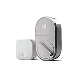 August Home Smart Lock + Connect Wi-Fi Bridge, Satin Nickel, Works with Alexa, Keyless Home Entry from Anywhere