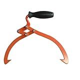 Log Tongs Logging Skidding Tongs Non-Slip Grip- Log Lifting, Handling, Dragging & Carrying Tool (16 in)