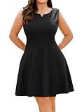 RWJ Cocktail Dresses for Women Plus Size Black Graduation Dress Summer 2XL