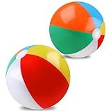 REGUICORP 2 Pack Beach Balls, 20 Inch Beach Balls, Rainbow Color Pool Toys Pool Balls for Swimming Pool, Beach Toys Inflatable Ball for Summer Parties and Water Games
