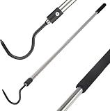 Gzlozak Snake Hook Heavy Duty, Snake Hook Retractable 35"-65" Catcher Hook for Rattlesnakes Ball Python Rattle Cobra Removal Non-Slip Foam Handle and Thickened Stainless Steel