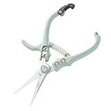 Modern Sprout Pruning Shears, Herb Snipping Scissors, Lightweight Gardening Tools W/Easy Lock, Flower Cutter Garden Shears, Carbon Steel Blade + Reusable Holster (Green, 1-Pack)