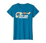 Groovy Script Funny I Just Look Straight, Retro Quote T-Shirt, Women, Sapphire Blue, 3X-Large