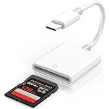 iPhone SD Card Reader USB C, Digital Camera Adapter iPhone 17, Trail Camera SD Card Reader USB C Memory Card Reader for iPhone 17/16/15/iPad/MacBook/iMac/Galaxy/Android