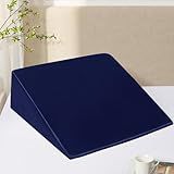 RUDONG M Satin Wedge Pillow Cover 25"x25"x8" - Soft Breathable Zippered Wedge Pillow Case, Machine Washable Pillowcase (Navy Blue, 1 Pack - Pillow Not Included)