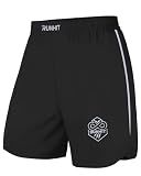 Runhit Men's Muay Thai Shorts – MMA Fight Shorts for BJJ, Wrestling, Boxing, No Gi, Jiu Jitsu, Training, Cage Fighting, Grappling, Kickboxing Black L