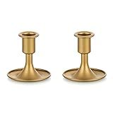 Candlestick Holders Taper Candle Holders, Romadedi Gold Candle Stick Candle Holder for Table Centerpiece, Wedding Reception, Festive Christmas Mantel Decoration or Home Decor, Set of 2