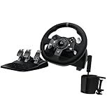 Logitech G920 Driving Force Racing Wheel and Floor Pedals, Real Force Feedback, Stainless Steel Paddle Shifters, Leather Steering Wheel Cover for Xbox Series X|S, Xbox One, PC, Mac - Black