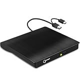 Gotega External DVD Drive USB 3.0 Type C USB C Portable CD/DVD +/-RW Disk Drive External DVD Player for Laptop CD/DVD ROM Burner Reader Compatible with Desktop PC Windows Linux OS Apple Mac