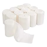 Rolyan Rayon Cast Padding, 4" x 4 Yards, Set of 12 Rolls, Cast Pre Wrap for Skin Friction Protection, Undercast Padding for Clinical and Hospital Use, Prewrap Rolls for Splints, Braces, and Casts