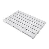 Non-Slip Bath Bamboo Shower Mat - Bathroom Floor Rug for Spa Sauna Pool Indoor Outdoor Bath Bathtub Entryway - Easy Maintenance & Portable