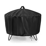Youlvy Fire Pit Cover Round 25 inch,Outdoor Wood Smokeless Firepit Cover Round,Waterproof Small Firepit Cover 600D- 25 X 25 X 18 Inch