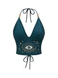 BEAUDRM Women's Y2k Crochet Tops 70s Hippie Gothic Whimsical Clothes