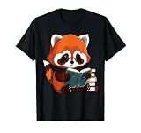 Red Panda Reading Cute Book Lover Bookworm Librarian T-Shirt