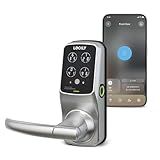 Lockly Secure Plus Bluetooth Smart Door Lock, Keyless Entry with PIN Genie® Digital Keypad, 3D Biometric Fingerprint Sensor Front Door Lock with Handle, Voice Control & Auto Lock - Latch Edition