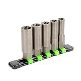 OEMTOOLS 22993 5 Piece Spiral Type Deep Extractor Set, Ideal for Automotive Bolt Removal, Chrome Vanadium Steel, Includes Metric and SAE Sizes, bolt extractor set, rusted bolt extraction