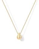 PAVOI Dainty Pendant Necklace for Women, 14K Gold Plated, Yellow Gold, Y