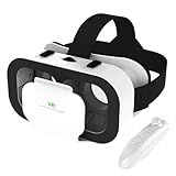 Virtual Reality Headset for Phone with Controller, 3D VR Glasses Adjustable VR Virtual Reality Goggles, Compatible 4.7-6.5 inch for iPhone & Android, for Movies Games（Black）