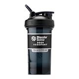 BlenderBottle Shaker Bottle Pro Series Perfect for Protein Shakes and Pre Workout, 24-Ounce, Black