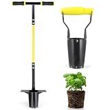 Jardineer 2PCS Bulb Planter Tools Set, Long Handle Garden Transplanter and Small Bulb Planting Tool with Deep Marker, Ideal for Planting Bulbs, Seedlings, Flowers & Vegetables