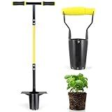 Jardineer 2PCS Bulb Planter Tools Set, Long Handle Garden Transplanter and Small Bulb Planting Tool with Deep Marker, Ideal for Planting Bulbs, Seedlings, Flowers & Vegetables