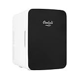 Cooluli 10L Mini Fridge for Bedroom, Car, Office Desk & Dorm - Portable Thermoelectric Cooler & Warmer for Food, Drinks, Skincare - AC/DC Refrigerator with Glass Front, Black