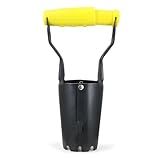 Jardineer Small Bulb Planter Tool– Compact Stainless Steel Transplanter for Bulbs, Seedlings & Flowers – Ergonomic Handle with Depth Markings – Silver & Black– Durable Garden Planting Tool