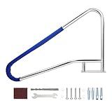 TCFUNDY Pool Handrail 57"x35" Swimming Pool Stair Rail 304 Stainless Steel with Grip Cover, 385lbs Load Capacity, Quick Mount Accessories