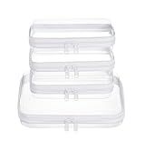 WELPIRT Clear Zipper Pouches, Hard Shell Zipper Case (M+3S)