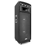 Pyle Portable Cabinet PA Speaker System - 1600 Watt Outdoor Stereo Sound Speakers w/ Dual 12" Woofers, 3.4" Piezo Tweeters, 5"x12" Super Horn Midrange, Crossover Network
