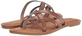 Amazon Essentials Women's Strappy Slide Flat Sandal, Mushroom Brown, 8.5