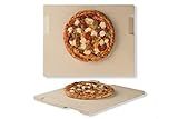 ROCKSHEAT Pizza Stone, 15"x12" Rectangular Pizza Stone for Oven Grill BBQ, Cordierite Baking Stone for Bread, Unique Built-in 4 Handles Cooking Stone