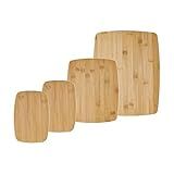 Farberware 4-Piece Bamboo Cutting Board Set - Reversible Boards for Chopping, Slicing, Charcuterie and Meal Prep - Kitchen Essential, Housewarming or Back-to-School Gift